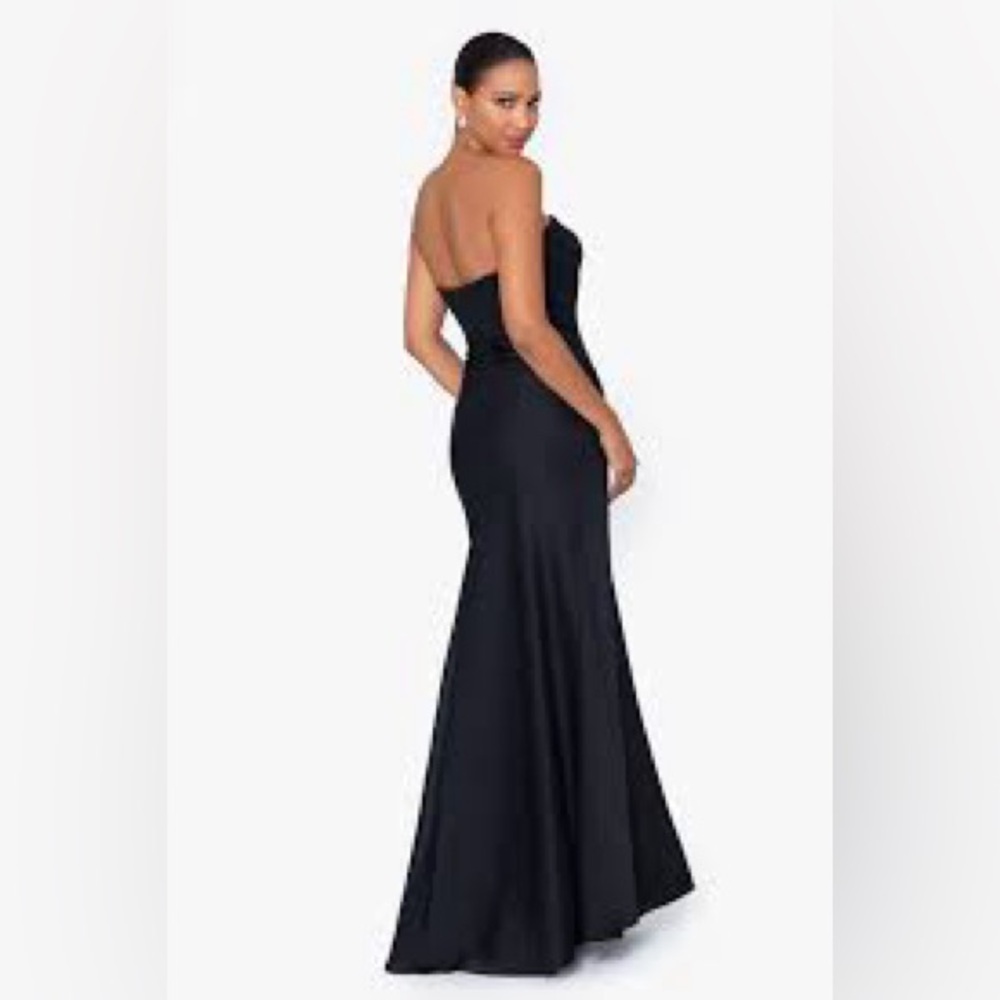 Betsy & Adam Midnight Strapless Gown - Picture 2 of 6